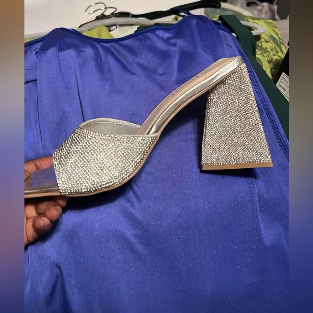 Silver diamond heels